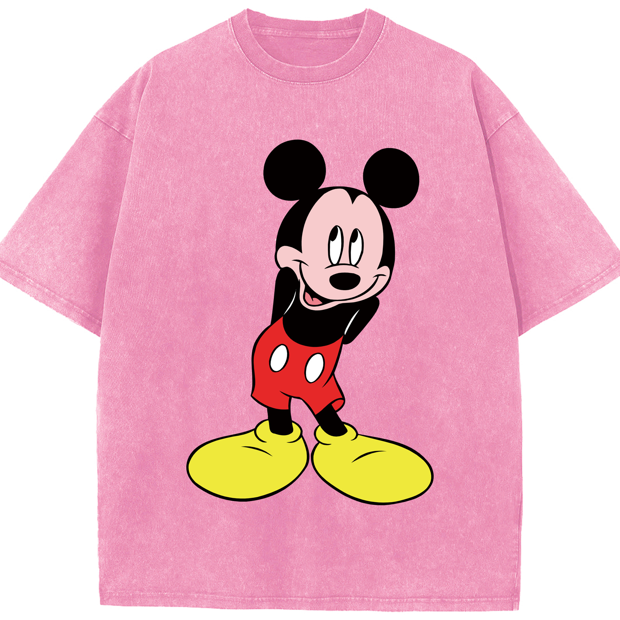 （画像用） ミッキーマウス Mickey Mouse 綿100% ヴィンテージ風 半袖Tシャツ（フロントプリント）